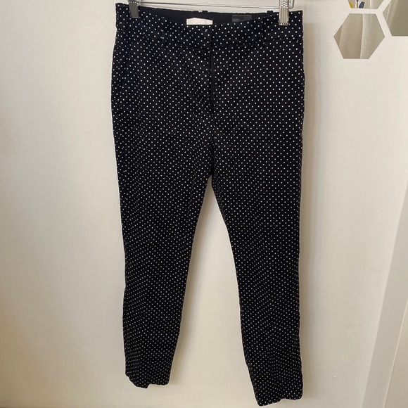 H&M size 6 ankle Trouser, black w cream polka-dots - Picture 3 of 7